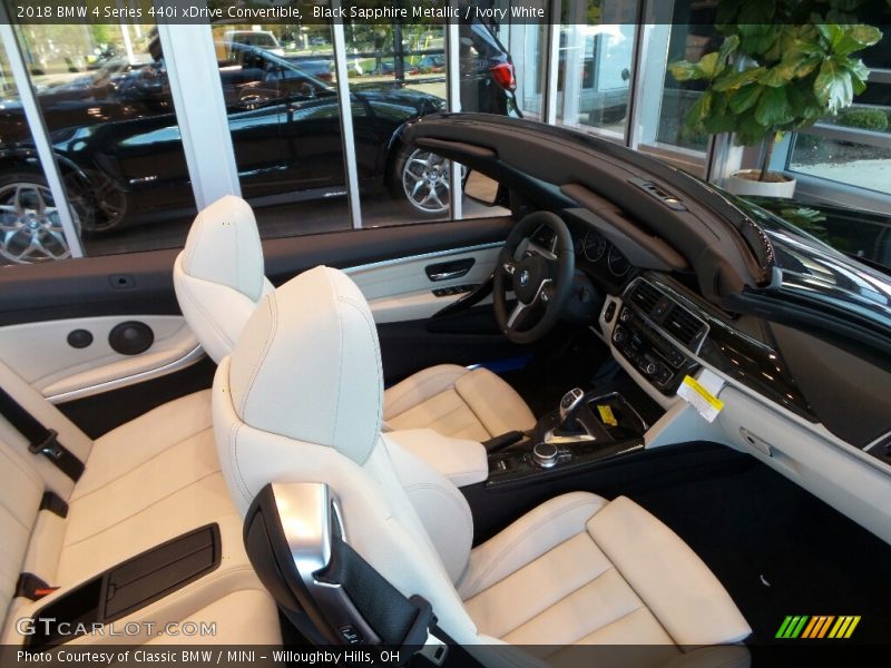 Black Sapphire Metallic / Ivory White 2018 BMW 4 Series 440i xDrive Convertible