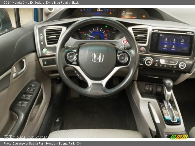 Dyno Blue Pearl / Black 2014 Honda Civic EX Sedan