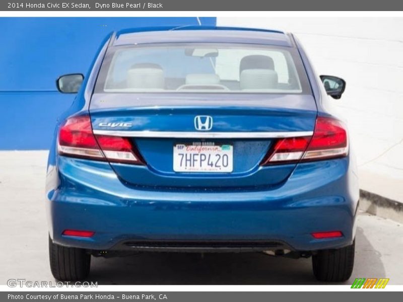 Dyno Blue Pearl / Black 2014 Honda Civic EX Sedan