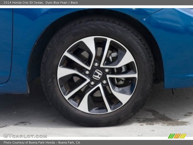 Dyno Blue Pearl / Black 2014 Honda Civic EX Sedan