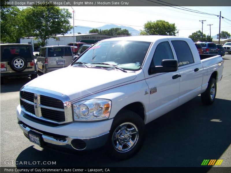 Bright White / Medium Slate Gray 2008 Dodge Ram 2500 SXT Mega Cab