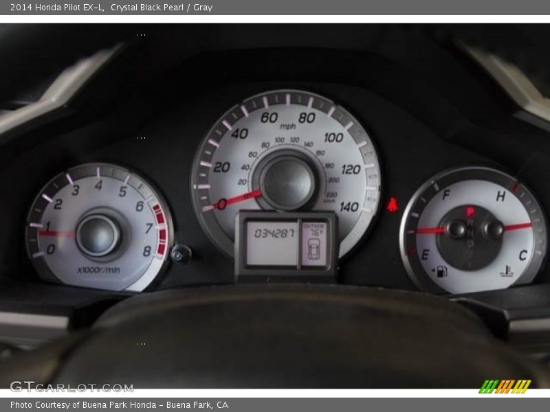 Crystal Black Pearl / Gray 2014 Honda Pilot EX-L