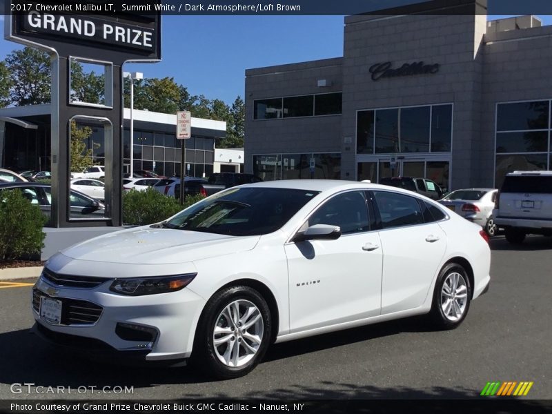 Summit White / Dark Atmosphere/Loft Brown 2017 Chevrolet Malibu LT