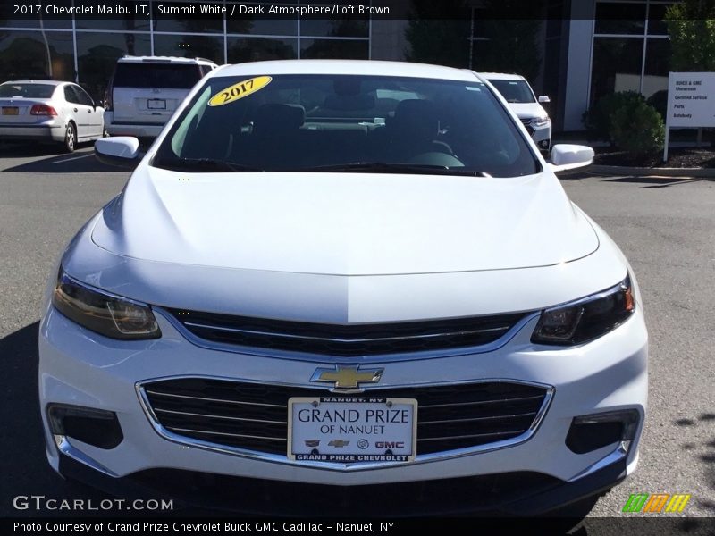Summit White / Dark Atmosphere/Loft Brown 2017 Chevrolet Malibu LT
