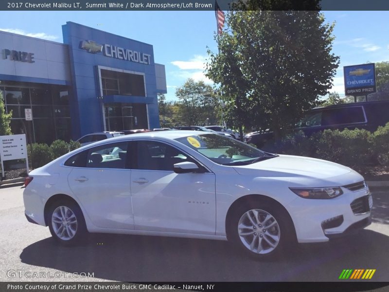Summit White / Dark Atmosphere/Loft Brown 2017 Chevrolet Malibu LT