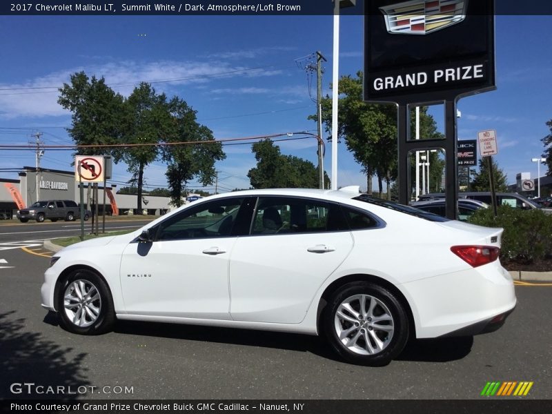 Summit White / Dark Atmosphere/Loft Brown 2017 Chevrolet Malibu LT