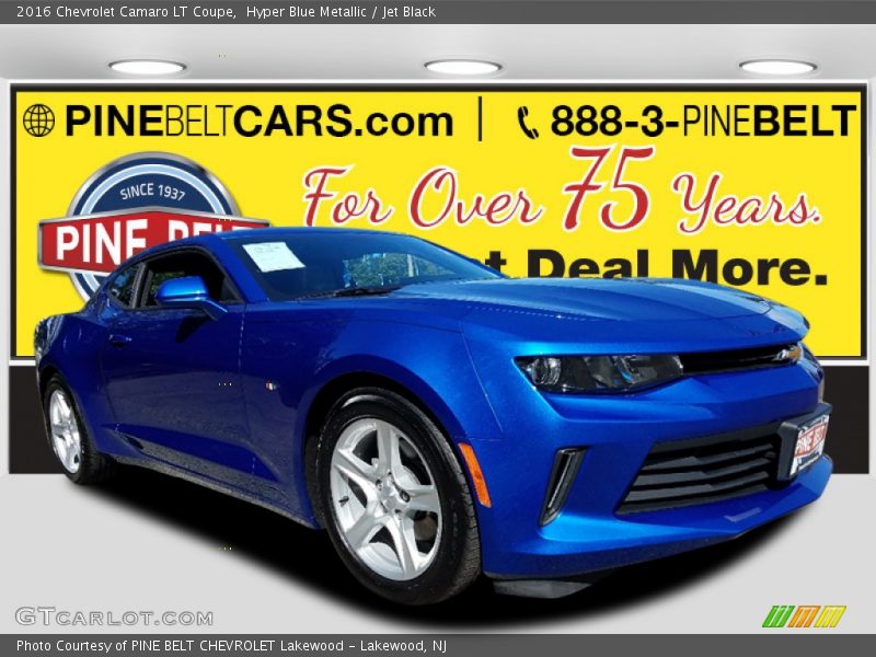 Hyper Blue Metallic / Jet Black 2016 Chevrolet Camaro LT Coupe