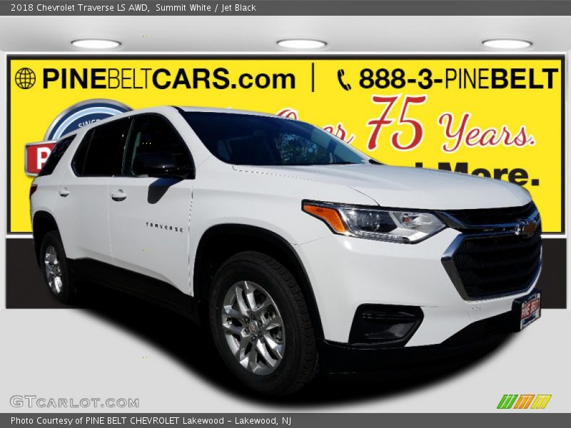 Summit White / Jet Black 2018 Chevrolet Traverse LS AWD