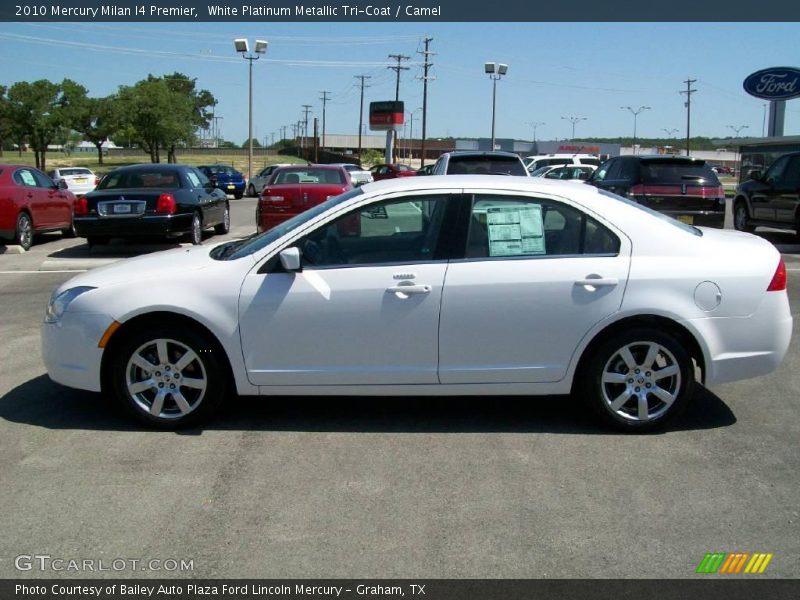 White Platinum Metallic Tri-Coat / Camel 2010 Mercury Milan I4 Premier