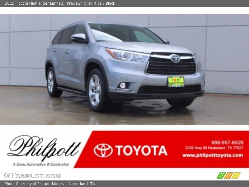 Predawn Gray Mica / Black 2015 Toyota Highlander Limited