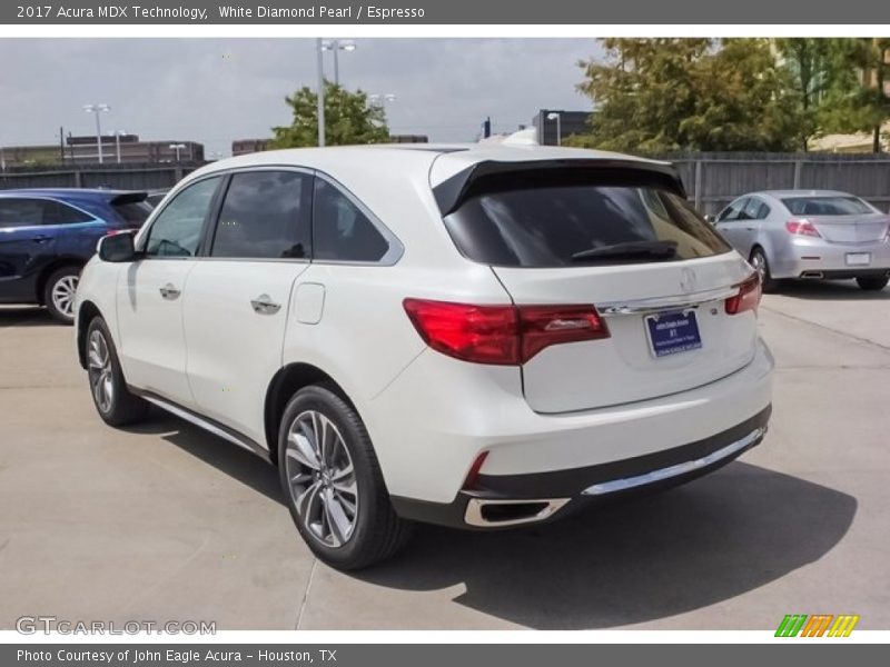 White Diamond Pearl / Espresso 2017 Acura MDX Technology