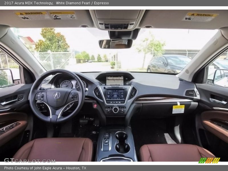White Diamond Pearl / Espresso 2017 Acura MDX Technology