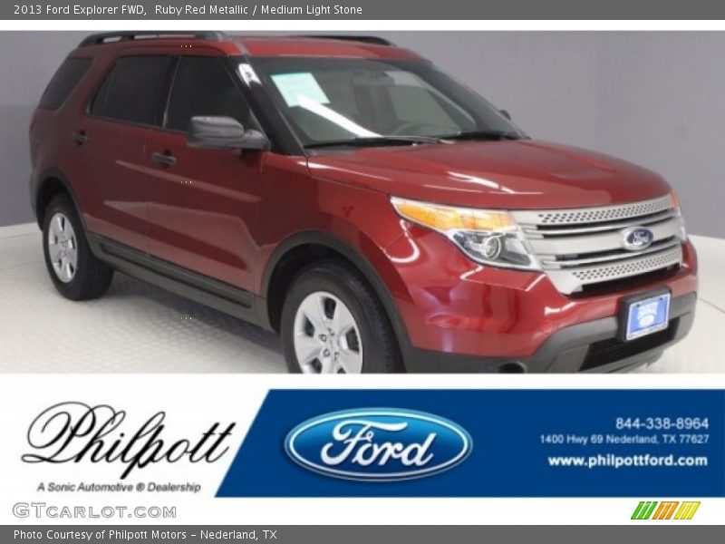 Ruby Red Metallic / Medium Light Stone 2013 Ford Explorer FWD