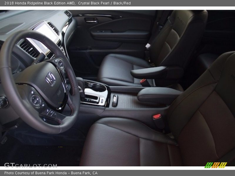 Crystal Black Pearl / Black/Red 2018 Honda Ridgeline Black Edition AWD