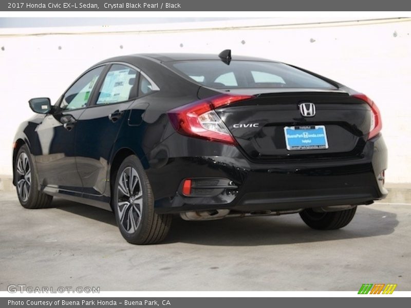 Crystal Black Pearl / Black 2017 Honda Civic EX-L Sedan