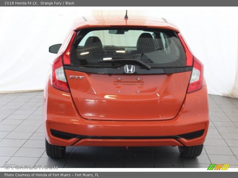 Orange Fury / Black 2018 Honda Fit LX