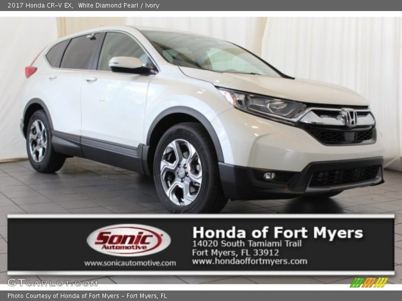 White Diamond Pearl / Ivory 2017 Honda CR-V EX