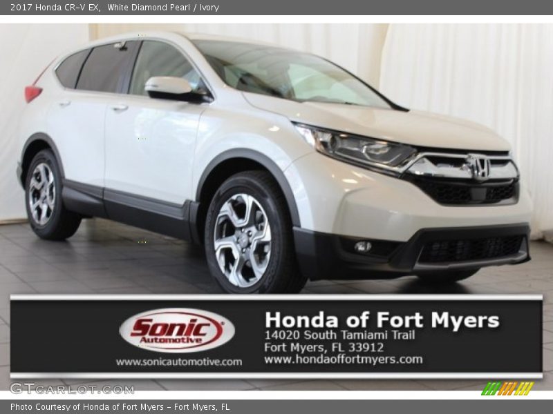 White Diamond Pearl / Ivory 2017 Honda CR-V EX