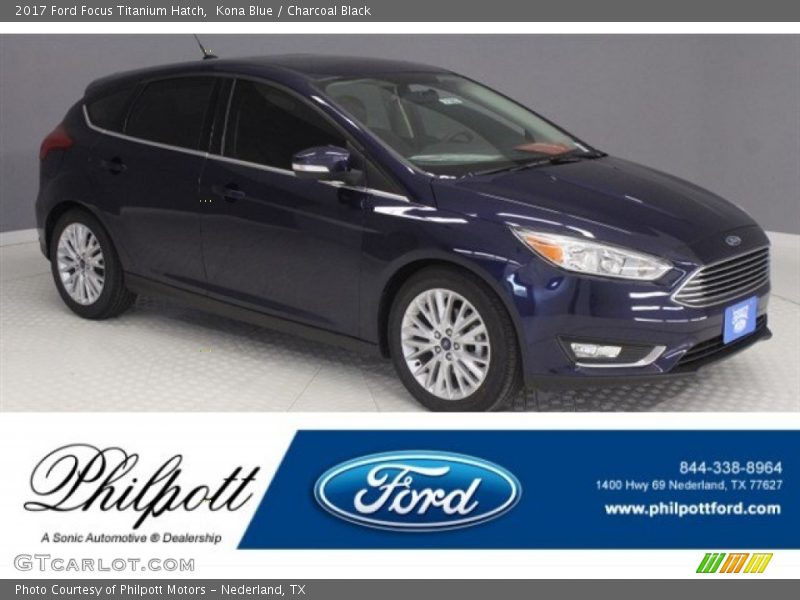 Kona Blue / Charcoal Black 2017 Ford Focus Titanium Hatch