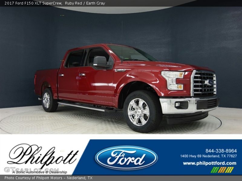 Ruby Red / Earth Gray 2017 Ford F150 XLT SuperCrew