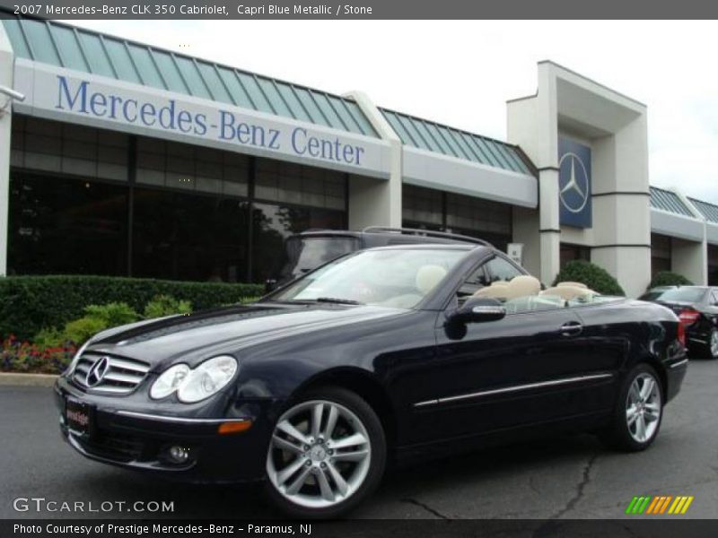Capri Blue Metallic / Stone 2007 Mercedes-Benz CLK 350 Cabriolet