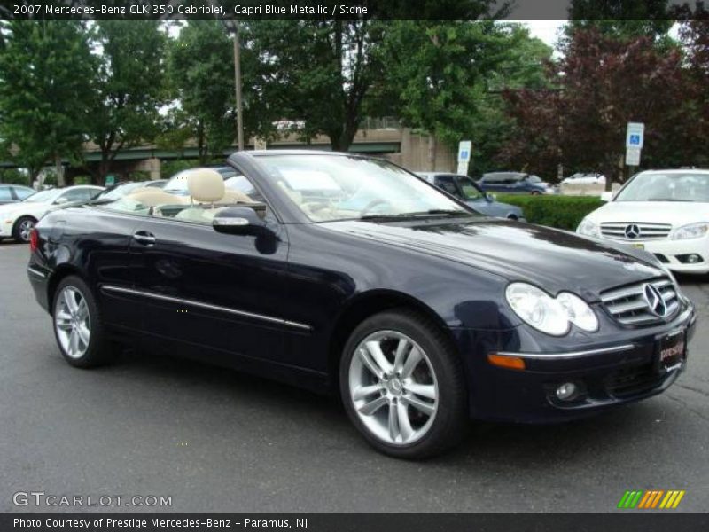 Capri Blue Metallic / Stone 2007 Mercedes-Benz CLK 350 Cabriolet