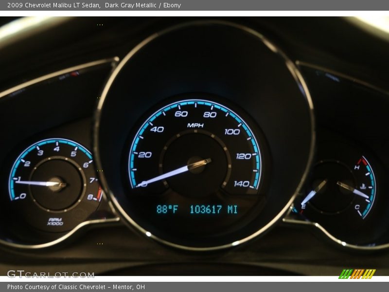 Dark Gray Metallic / Ebony 2009 Chevrolet Malibu LT Sedan