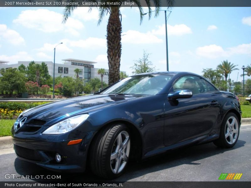 Caspian Blue Metallic / Beige 2007 Mercedes-Benz SLK 280 Roadster