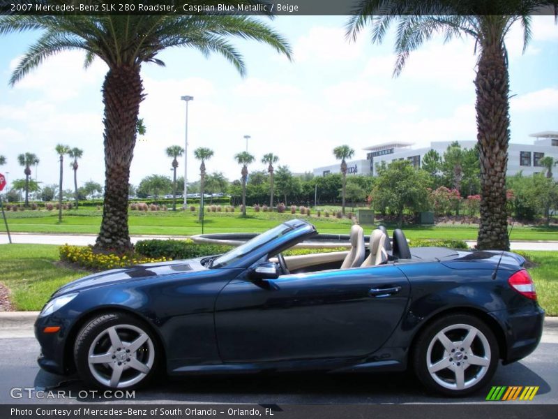 Caspian Blue Metallic / Beige 2007 Mercedes-Benz SLK 280 Roadster