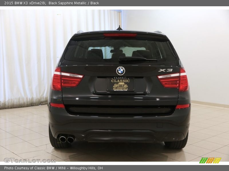 Black Sapphire Metallic / Black 2015 BMW X3 xDrive28i