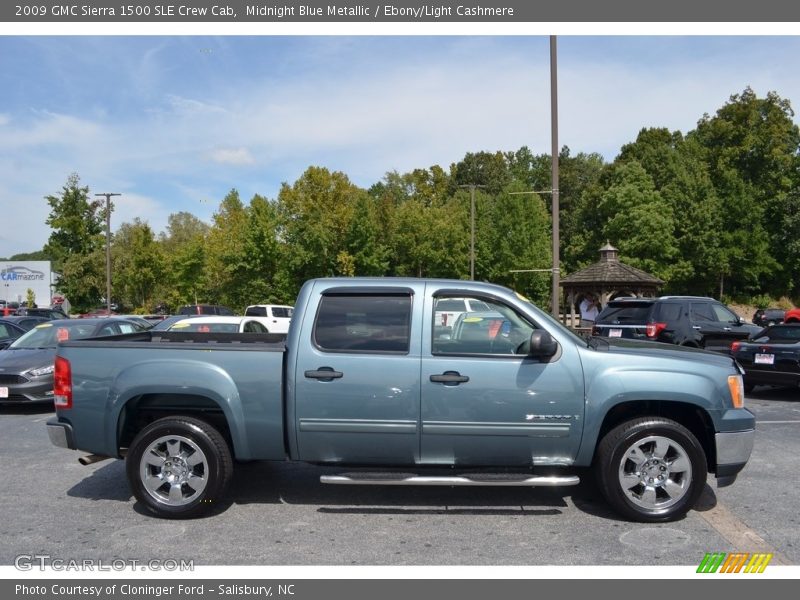 Midnight Blue Metallic / Ebony/Light Cashmere 2009 GMC Sierra 1500 SLE Crew Cab