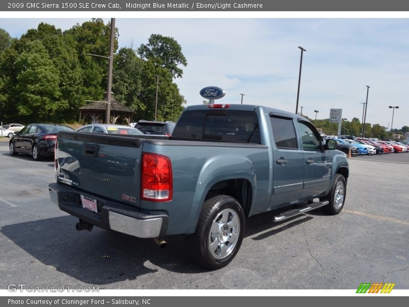 Midnight Blue Metallic / Ebony/Light Cashmere 2009 GMC Sierra 1500 SLE Crew Cab