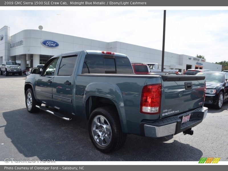 Midnight Blue Metallic / Ebony/Light Cashmere 2009 GMC Sierra 1500 SLE Crew Cab
