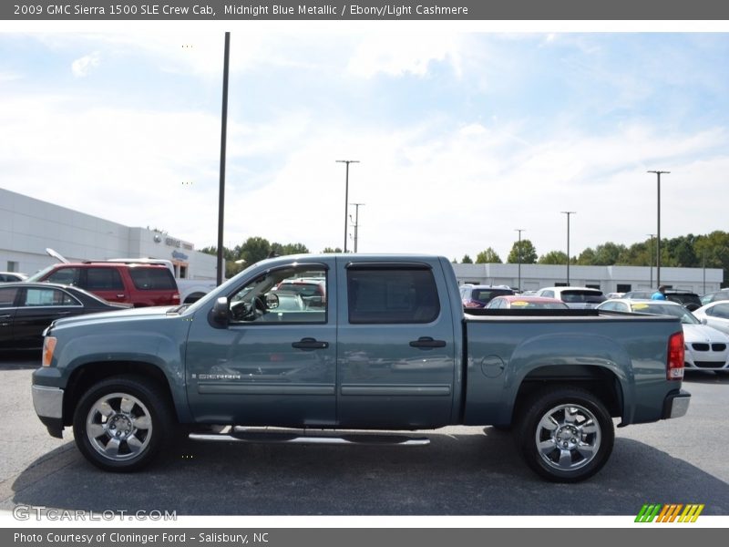 Midnight Blue Metallic / Ebony/Light Cashmere 2009 GMC Sierra 1500 SLE Crew Cab
