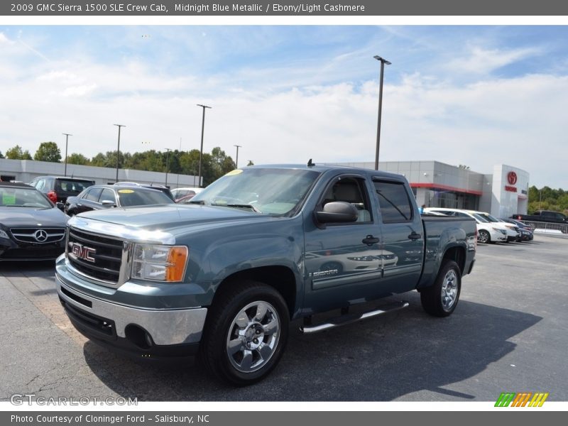 Midnight Blue Metallic / Ebony/Light Cashmere 2009 GMC Sierra 1500 SLE Crew Cab