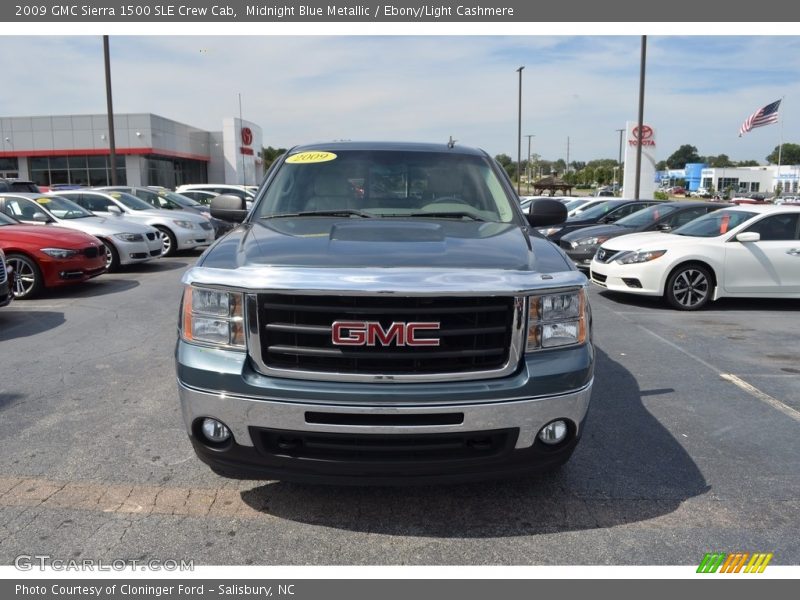 Midnight Blue Metallic / Ebony/Light Cashmere 2009 GMC Sierra 1500 SLE Crew Cab