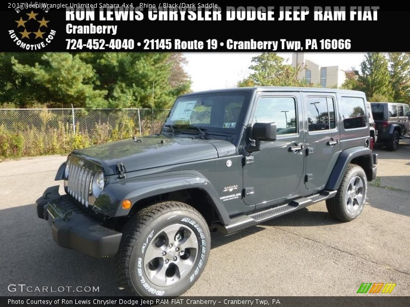 Rhino / Black/Dark Saddle 2017 Jeep Wrangler Unlimited Sahara 4x4