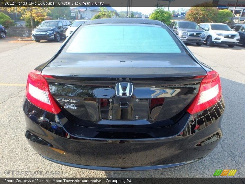Crystal Black Pearl / Gray 2012 Honda Civic LX Coupe