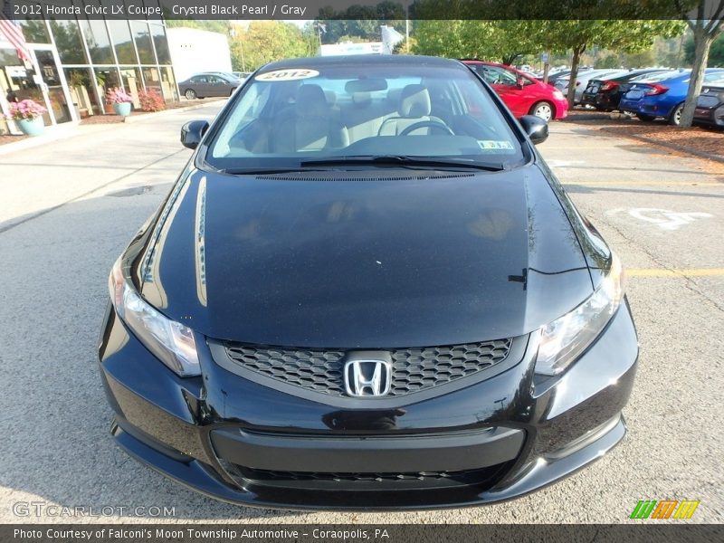Crystal Black Pearl / Gray 2012 Honda Civic LX Coupe