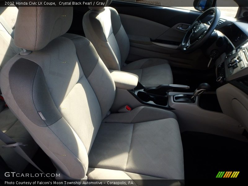 Crystal Black Pearl / Gray 2012 Honda Civic LX Coupe