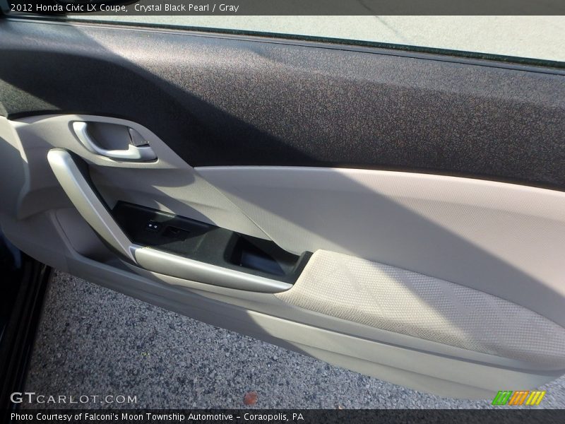 Crystal Black Pearl / Gray 2012 Honda Civic LX Coupe
