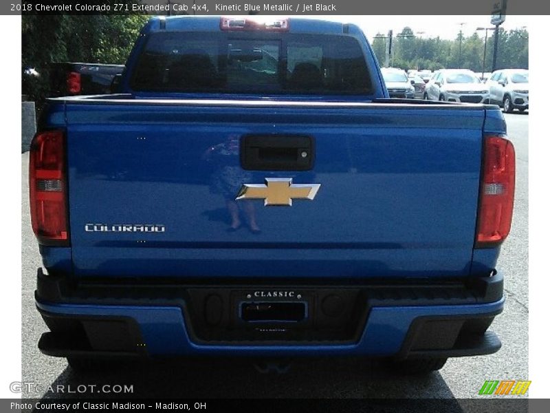 Kinetic Blue Metallic / Jet Black 2018 Chevrolet Colorado Z71 Extended Cab 4x4