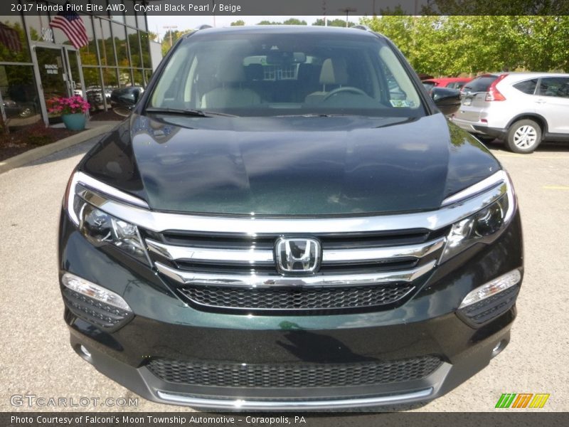 Crystal Black Pearl / Beige 2017 Honda Pilot Elite AWD