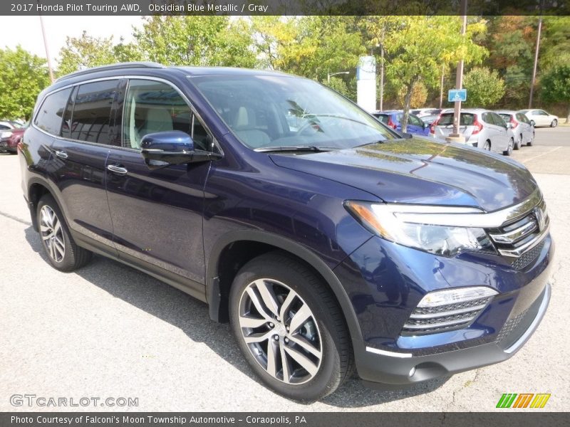 Obsidian Blue Metallic / Gray 2017 Honda Pilot Touring AWD