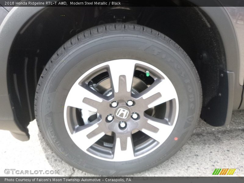 Modern Steel Metallic / Black 2018 Honda Ridgeline RTL-T AWD