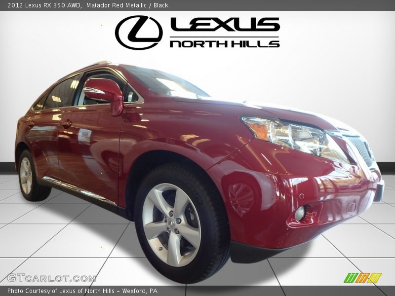 Matador Red Metallic / Black 2012 Lexus RX 350 AWD