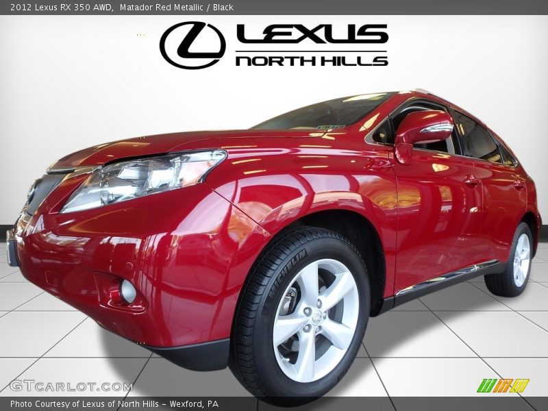Matador Red Metallic / Black 2012 Lexus RX 350 AWD