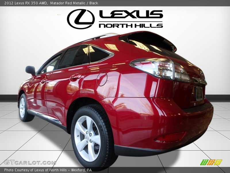 Matador Red Metallic / Black 2012 Lexus RX 350 AWD