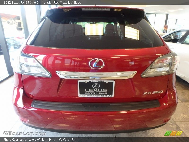 Matador Red Metallic / Black 2012 Lexus RX 350 AWD