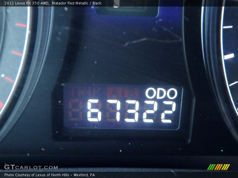 Matador Red Metallic / Black 2012 Lexus RX 350 AWD